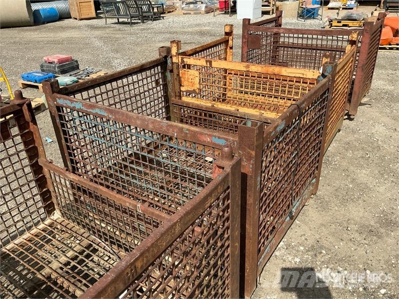 Quantity of (4) 53 in x 44 in Metal Crates Other components