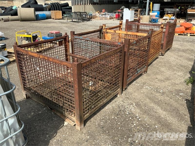 Quantity of (4) 53 in x 44 in Metal Crates Other components