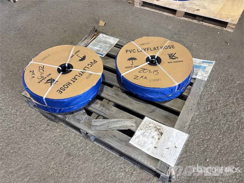 Quantity of (4) Powertek 2"-300FT PVC Layflat Wat Accessori per Calcestruzzo