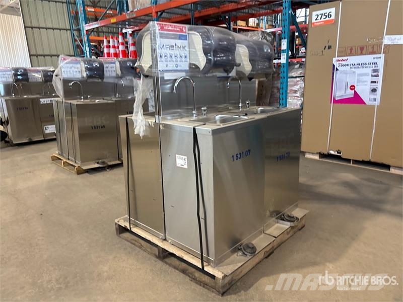  Quantity of (4) Stainless Steel Hand Wash Station Andre komponenter