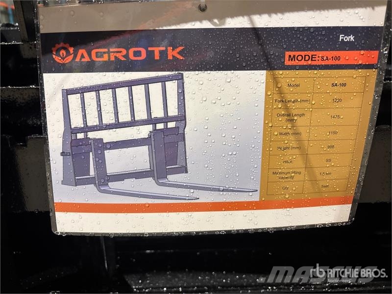 Quantity of (5) AGT SA-100 48 in Skid Steer Forks Fourche