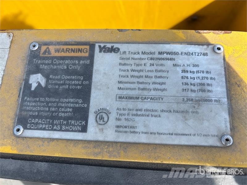 Quantity of (5) Electric Pallet Jack (Inoperable) Kahvelkäru