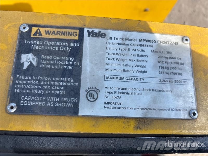 Quantity of (5) Electric Pallet Jack (Inoperable) Kahvelkäru