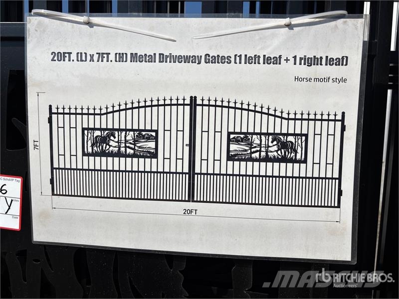 Quantity of (5) GLDG05 20 ft Wrought Iron Bi-Part Další