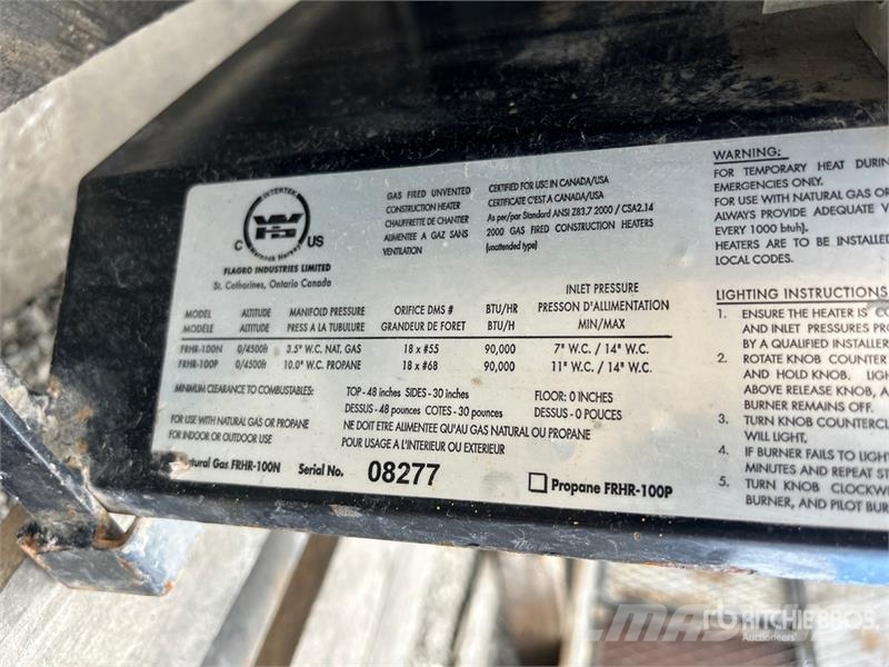  Quantity of (6) 90000 BTU Space Heater Varme og tining utstyr