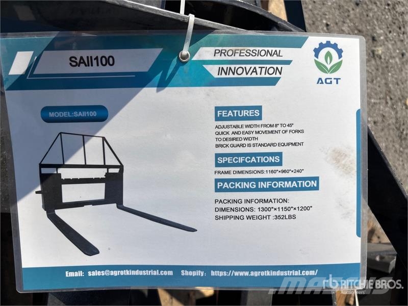 Quantity of (6) Mower King SA Skid Steer Forks (U Vilice