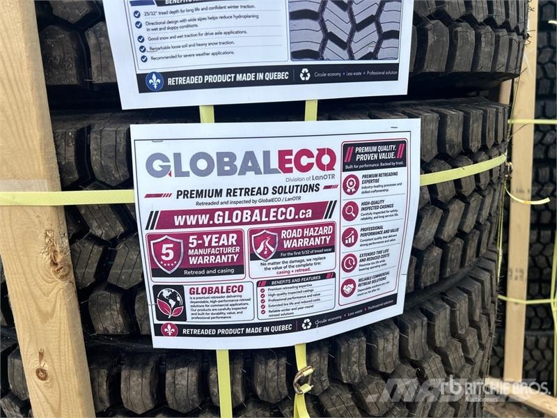 Quantity of (8) 11R22.5 Snow Traction Retread Tire Tyres, wheels and rims