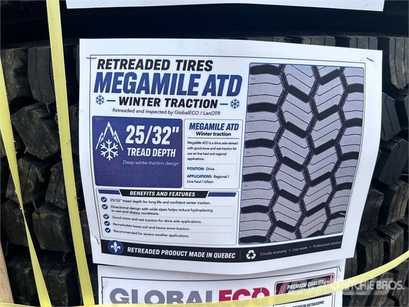  Quantity of (8) 11R22.5 Snow Traction Retread Tire Tyres, wheels and rims