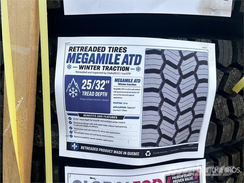  Quantity of (8) 11R22.5 Snow Traction Retread Tire Tyres, wheels and rims