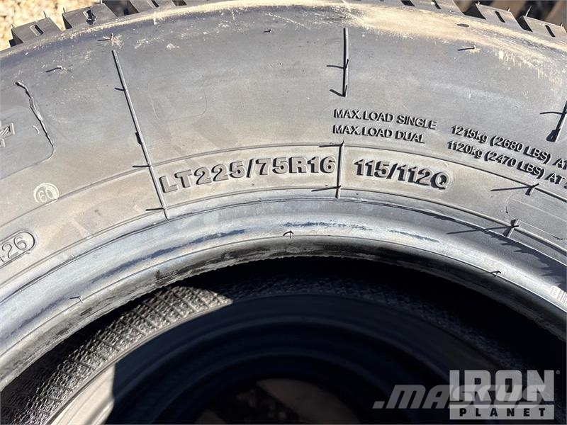 Quantity of (8) LT225-75R-16 Tires (Unused) Gume, točkovi i felne