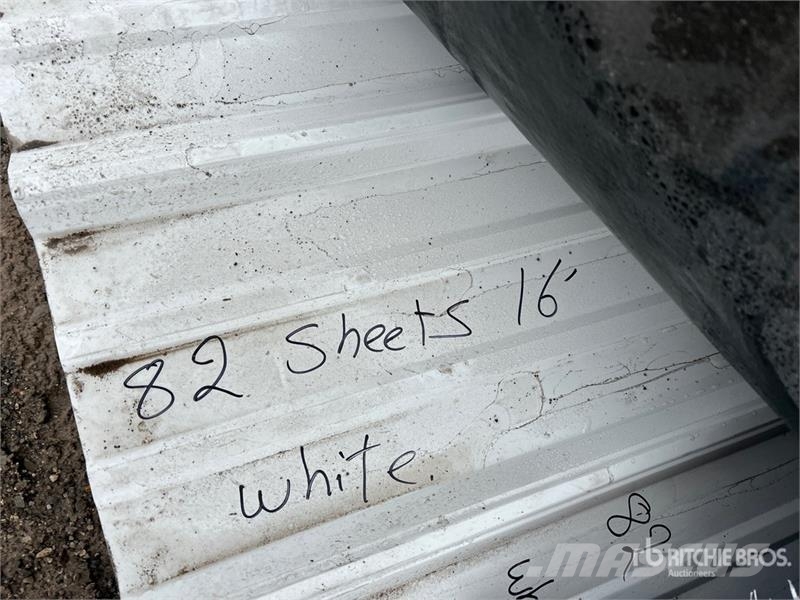  Quantity of (82) 16 ft White Steel Siding / Roofin Other