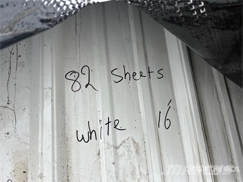  Quantity of (82) 16 ft White Steel Siding / Roofin Other