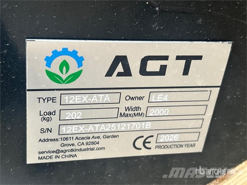 Quantity of AGT 12EX-ATA 12 in Excavator Attachme Ostale komponente za građevinarstvo