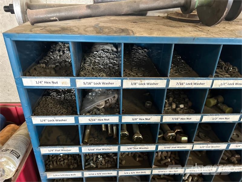 Quantity of Bolt Bin, Assorted Bolts, Washers, Nut Other components