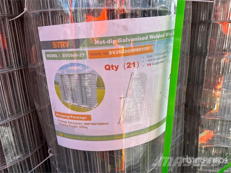 Quantity of STARVOX SV0566-21 66 ft x 5 ft Hot-di Fencing equipment