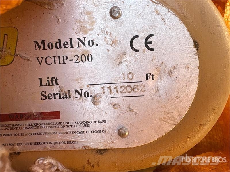  Quantity of VGD VCHP-200 2 Ton Manual Chain Hoists Άλλα εξαρτήματα