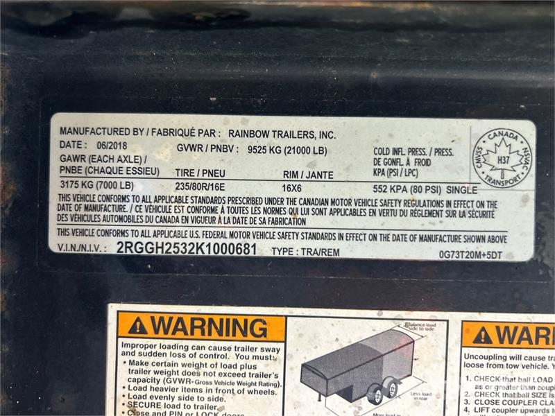 Rainbow 25 ft Tri/A Gooseneck Equipment Trailer مقطورات مركبات نقل