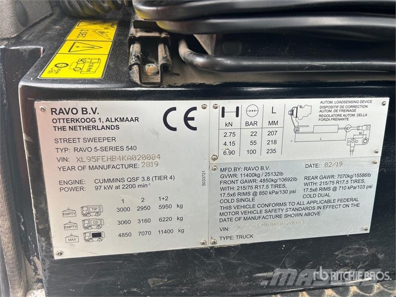 Ravo 5SER Sweeper Truck Utcaseprő teherautók