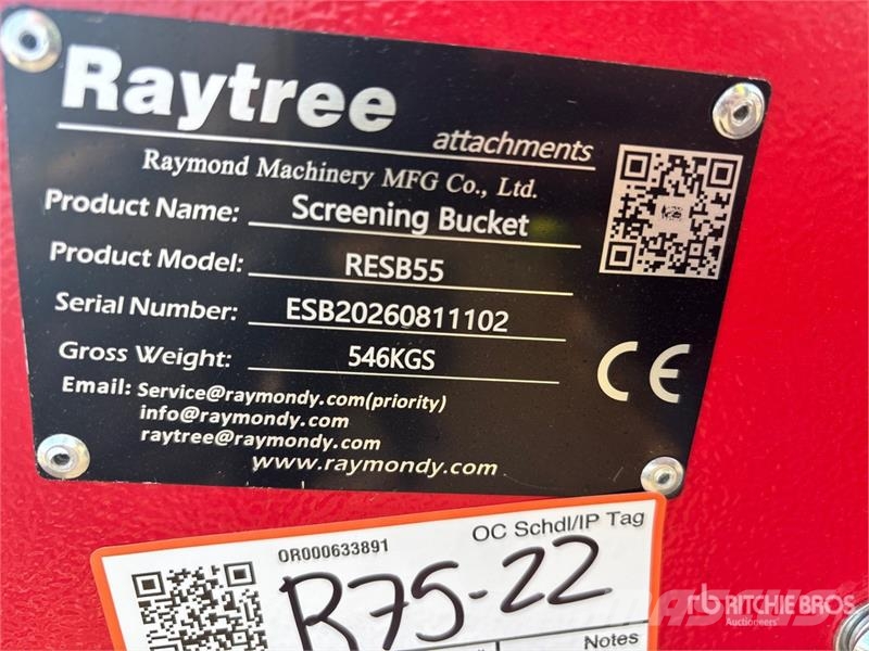 Raytree RESB55 55 in Excavator Screening Bucket - Puinbakken