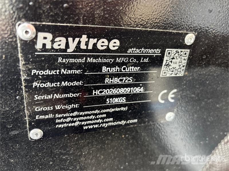 Raytree RHBC72S 72 in 4-Blade Skid Steer Brush Cut Corta-césped delanteros y traseros