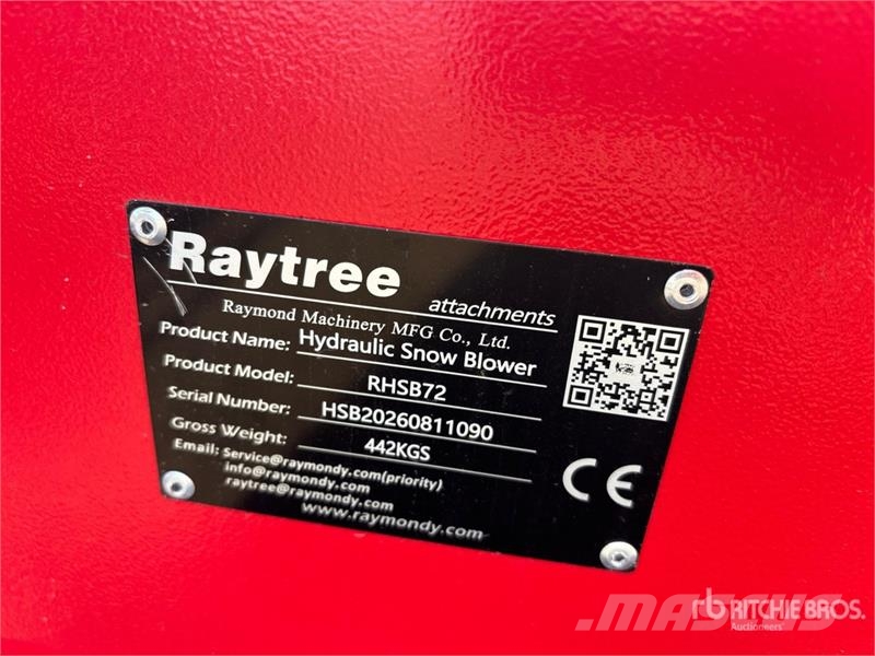 Raytree RHSB72 72 in Hydraulic Skid Steer Snowblow Sniega metēji