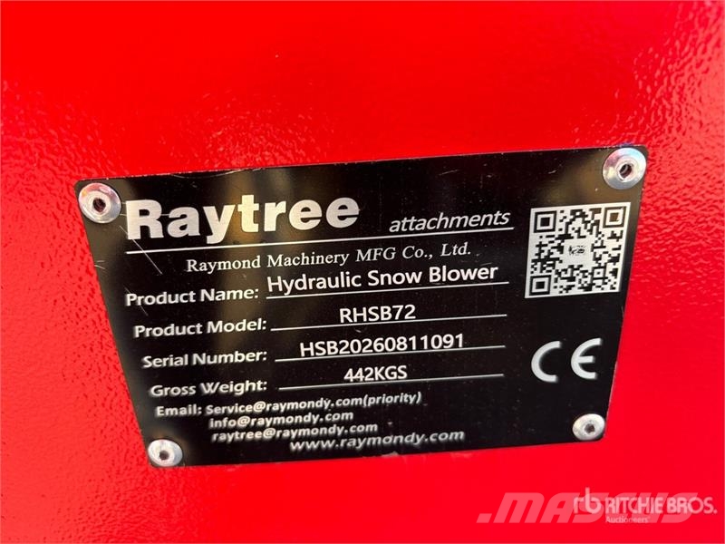 Raytree RHSB72 72 in Hydraulic Skid Steer Snowblow Sniega metēji