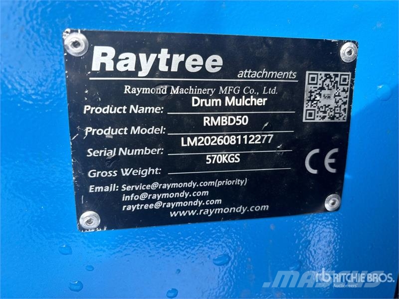 Raytree RMBD50 50 in Drum Skid Steer Mulcher (Unus Trituradoras florestais