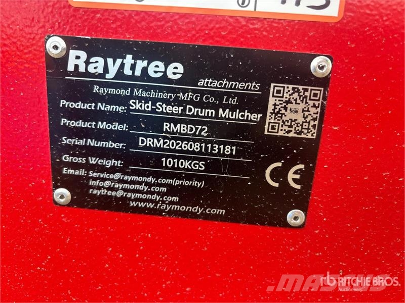 Raytree RMBD72 72 in Drum Skid Steer Mulcher (Unus Forstmulcher