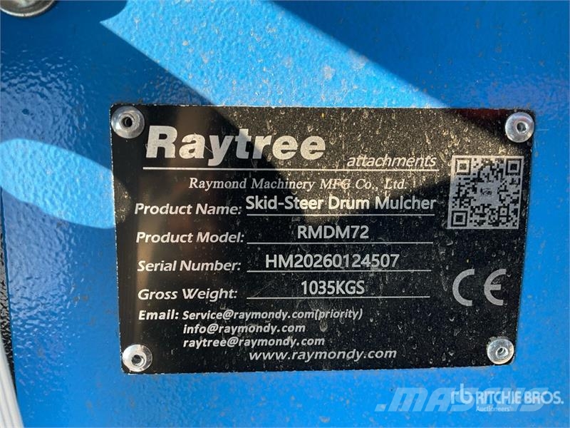 Raytree RMDM72 72 in Drum Skid Steer Mulcher (Unus Forestry mulchers