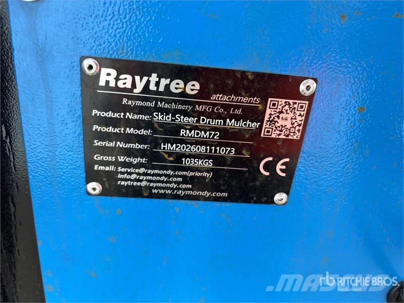 Raytree RMDM72 72 in Drum Skid Steer Mulcher (Unus Lesní mulčovače