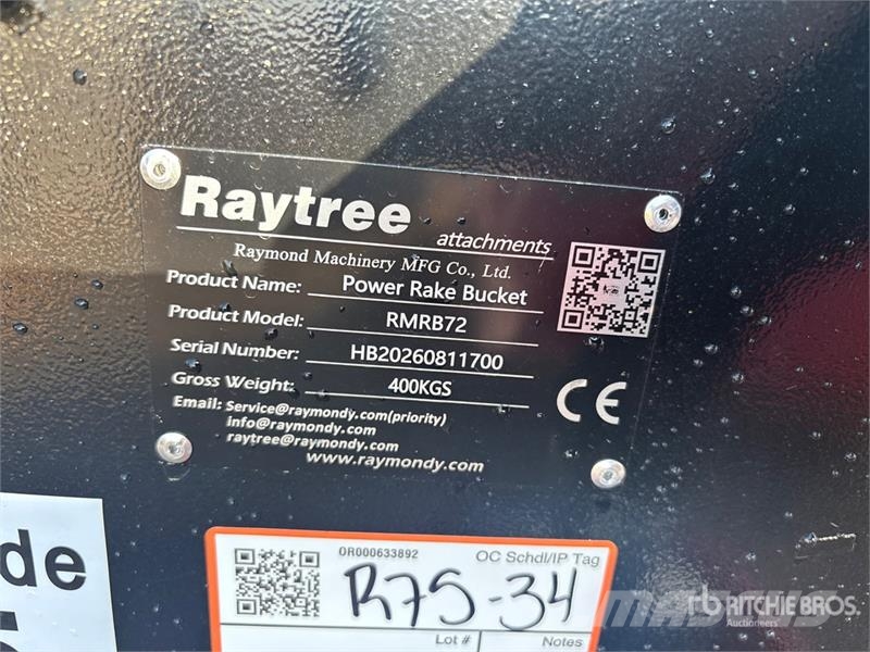  Raytree RMRB72 72 in Power Rake Skid Steer Bucket  バケット