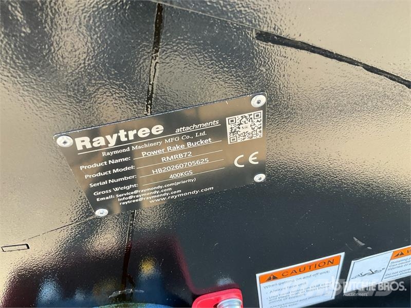  Raytree RMRB72 72 in Power Rake Skid Steer Bucket  Godet
