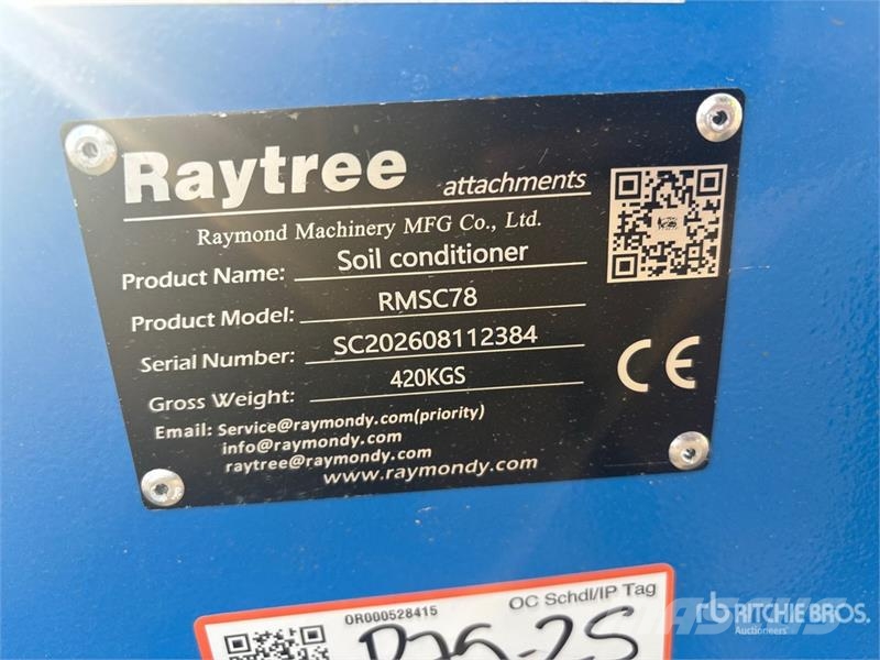  Raytree RMSC78 78 in Skid Steer Power Rake (Unused Ancinhos e espalhadores de feno