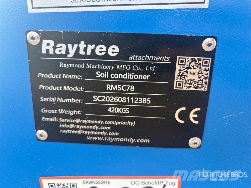  Raytree RMSC78 78 in Skid Steer Power Rake (Unused Ancinhos e espalhadores de feno