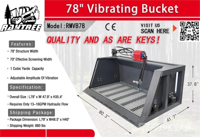 Raytree RMVB78 70 in Skid Steer Screening Bucket ( Κάδοι κοσκινίσματος