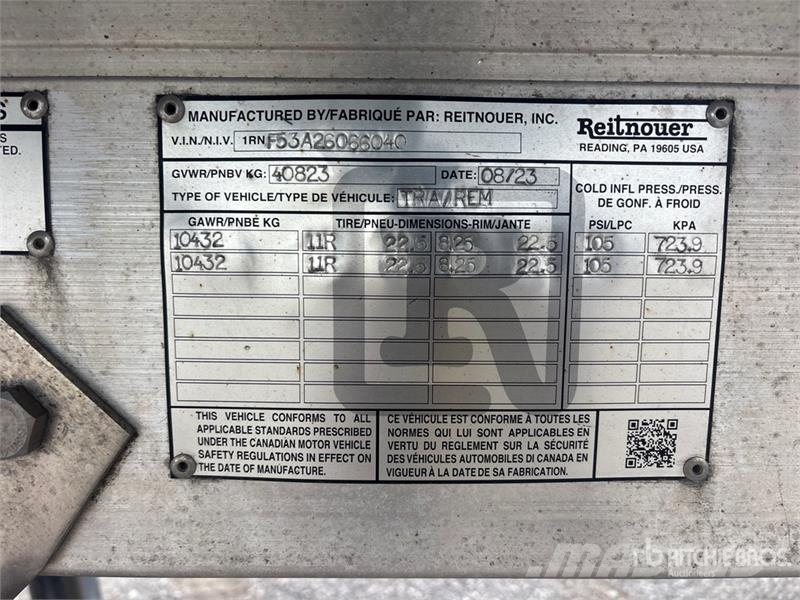 Reitnouer CK90 53 ft T/A Spread Axle Curtain Side Trailer Rimorchi centinati