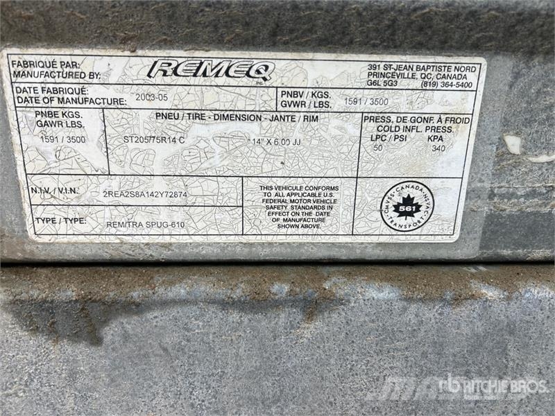  Remeq 10 ft S/A Utility Trailer Інші причепи