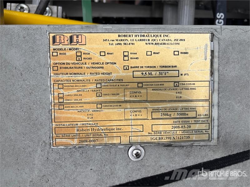 Robert Hydraulique RH38D 31 ft 1 in Telescopic Truck Moun Drugi deli