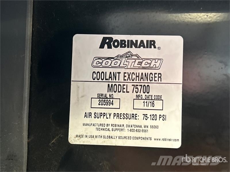 Robinair Cool Tech 75700 Coolant Exchanger Other components