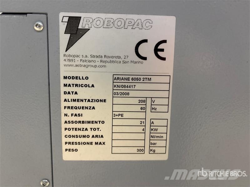 Robopac Ariane 6050 2TM Shrink Wrapping Machine Ostale komponente za građevinarstvo