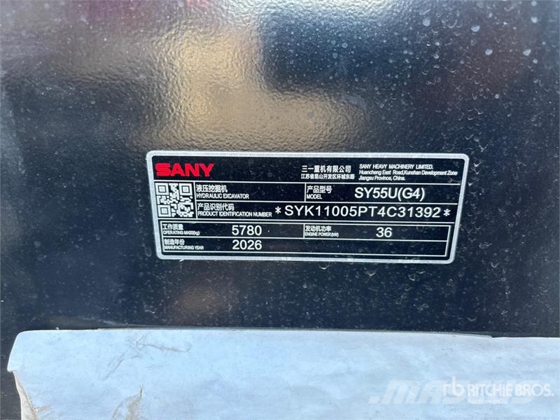 Sany SY55U Mini Excavator (Unused) Minibagger < 7t