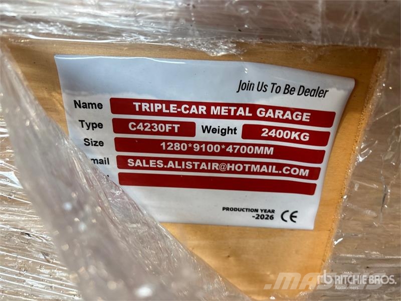 SDL4230TGMS Triple Garage Metal Shed (Unused) Stahlrahmenaufbauten