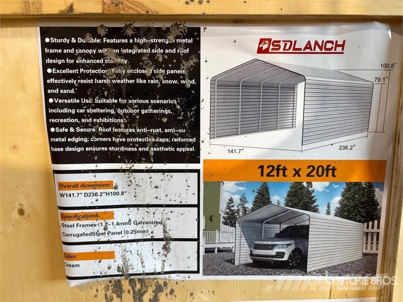SDLC1220 12 ft x 20 ft Carport (Unused) Stahlrahmenaufbauten