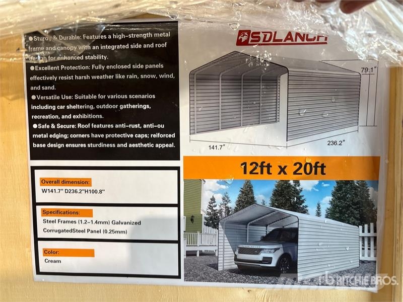 SDLC1220 12 ft x 20 ft Carport (Unused) Stahlrahmenaufbauten