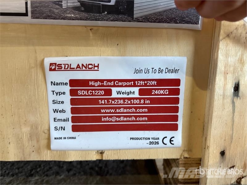 SDLC1220 12 ft x 20 ft Carport (Unused) Stahlrahmenaufbauten