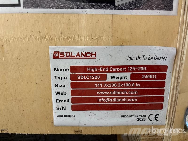SDLC1220 12 ft x 20 ft Carport (Unused) Stahlrahmenaufbauten