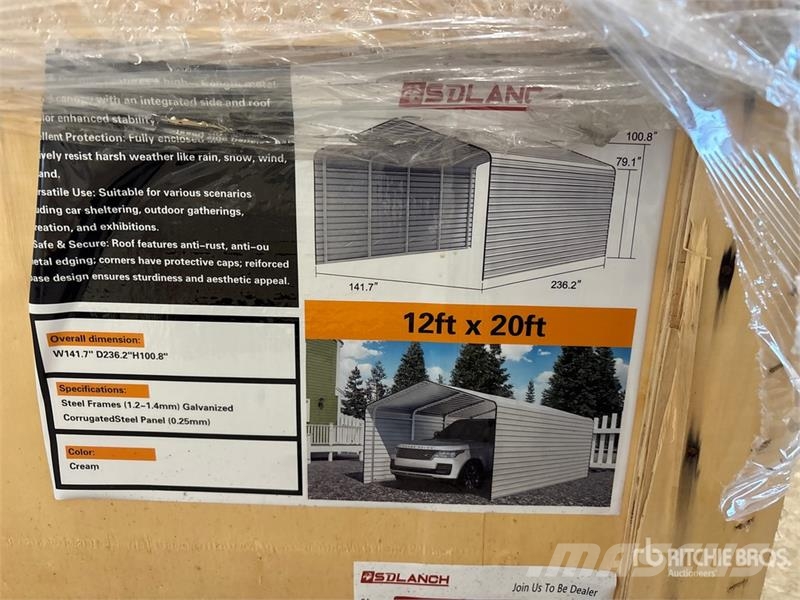 SDLC1220 12 ft x 20 ft Carport (Unused) Stahlrahmenaufbauten