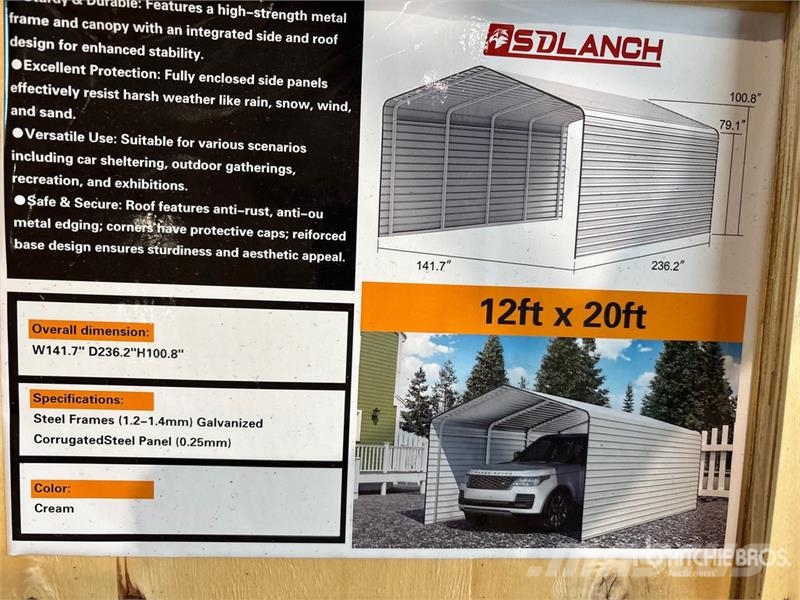 SDLC1220 12 ft x 20 ft Carport (Unused) Steel frame buildings