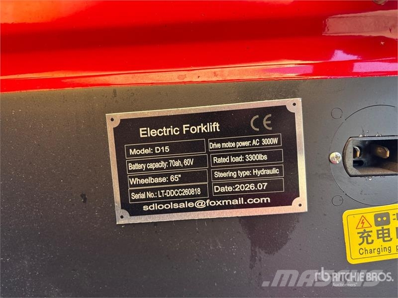 SDLOOL D15 3300 lb Electric Forklift (Unused) Električni viličari