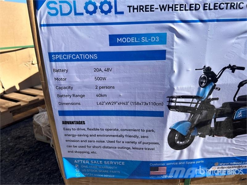  SDLOOL SL-D3 Electric Trike (Unused) سيارات